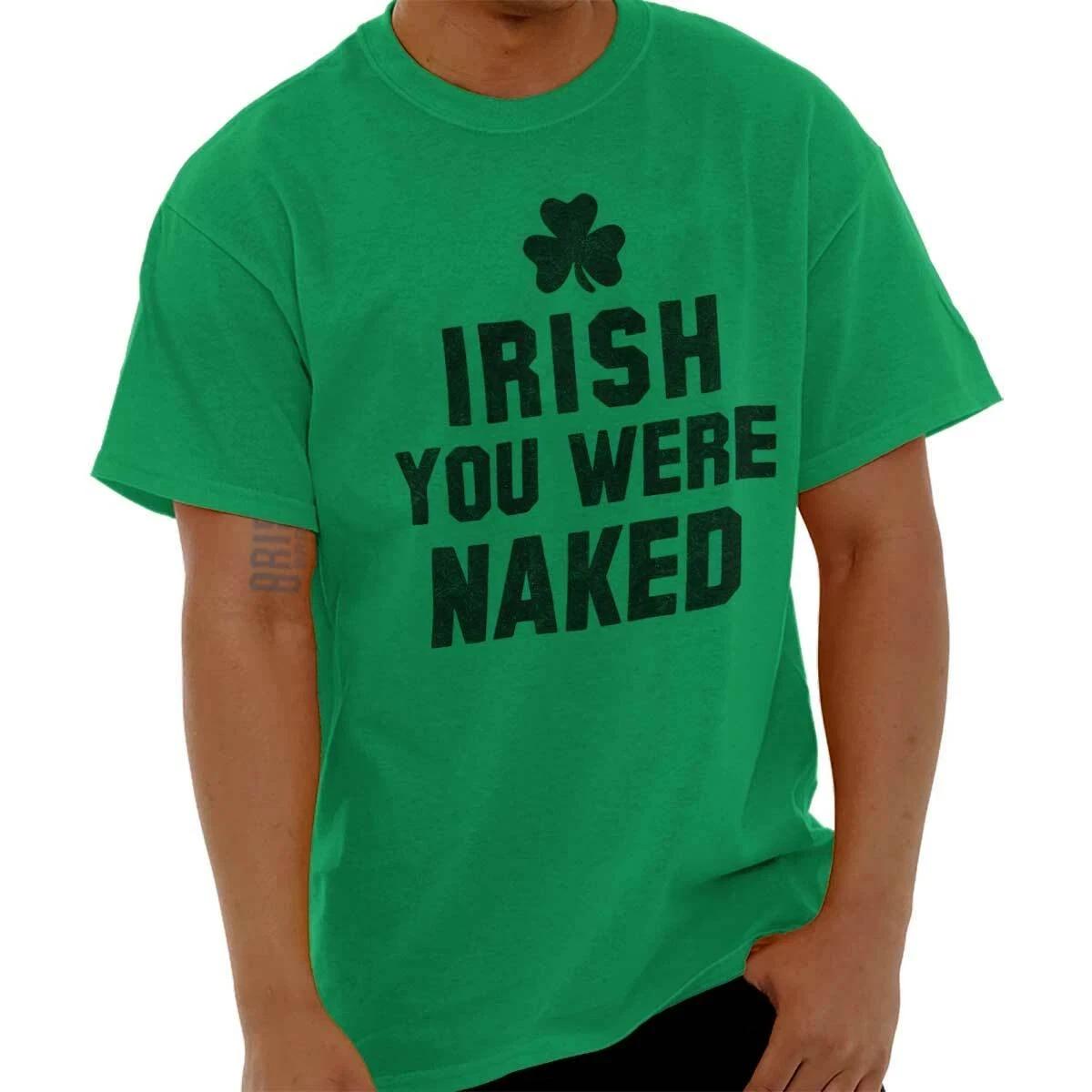 Funny Irish Drinking Joke Gift St Pattys Day Mens Casual Crewneck T-Shirts Tees XL
