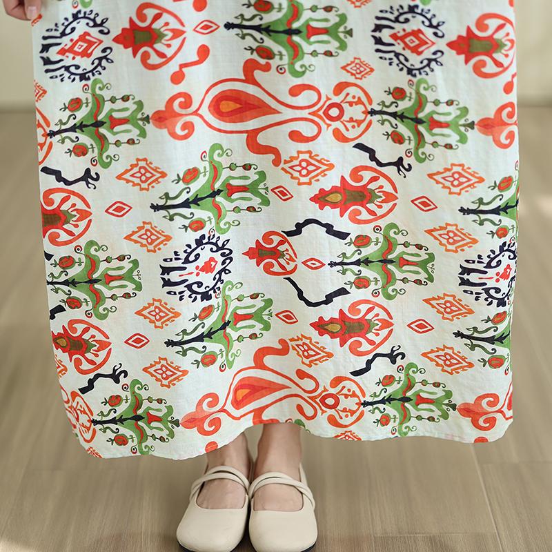 DIMANAF New 2026 Women Plus Size Summer Casual Long Dress Cotton Loose Oversize Maxi Floral Print Beach Sundress