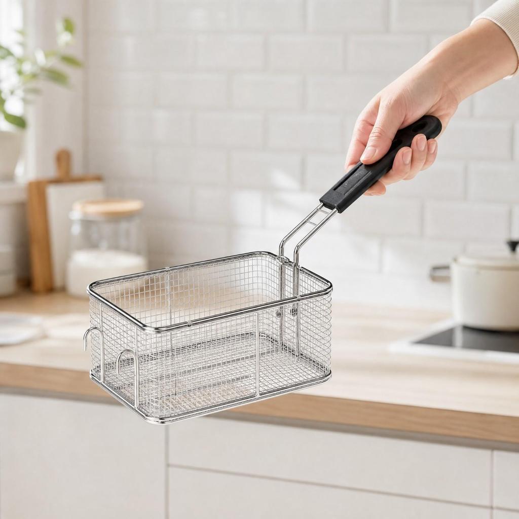 Square Fryer Basket Rust-Resistant Kitchen Tool Versatile for Home Cooks