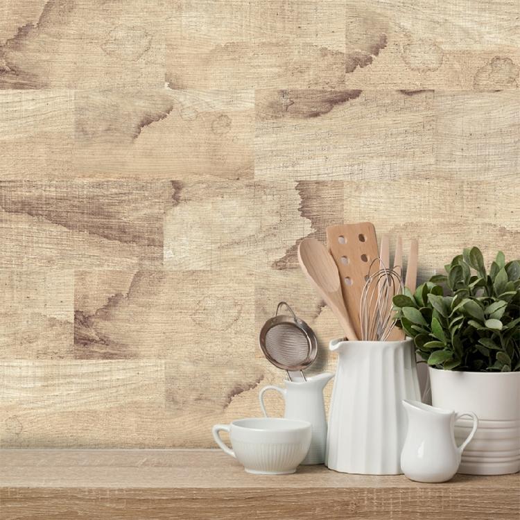 Tile Covering Easy To Stick Tile Decoration 9pcs for Kitchen or Bathroom Easy To Clean and Remove Wood Grained Finish
