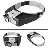 10X Stirnbandbrille Lupe Verstellbare Größe LED Lupe Lupenbrille Zum Lesen Optivisor Lupe Beleuchtet