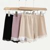 Ice Silk Thread Safety Pants Color Contrast Women's Lace Shorts Non-roll-up Plus Size Anti-slip Leggings