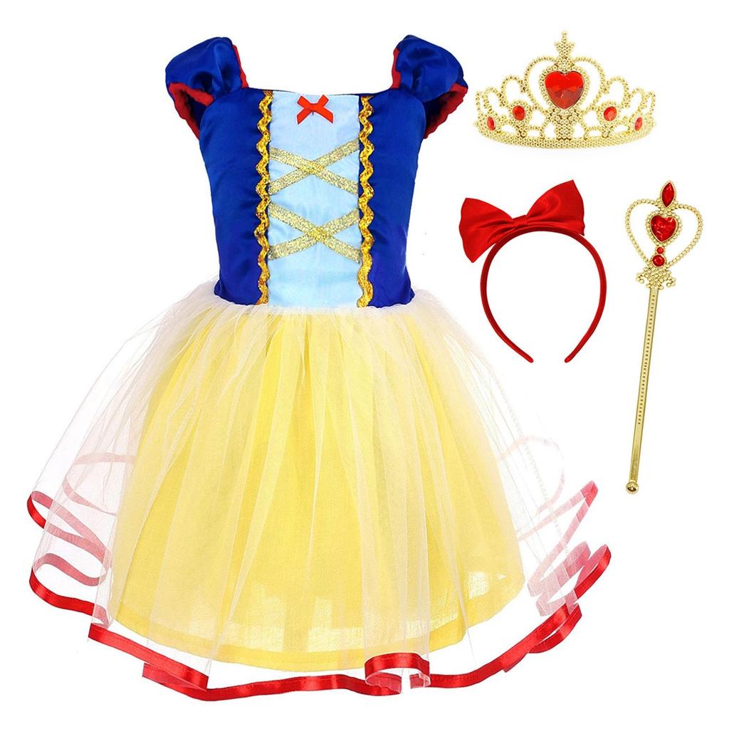 Princess Snow White Costume Cosplay Dress,Cotton/Tulle, Yellow, 1-2 Years, 90cm