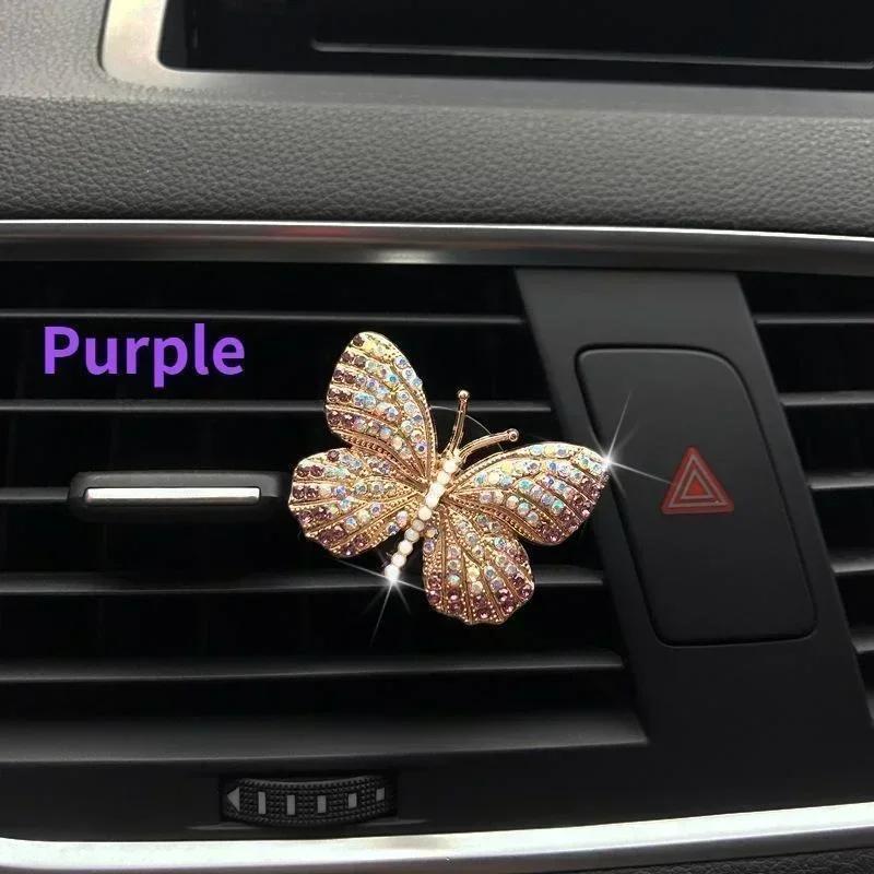 Bling Butterfly Car Accessories, Cute Car Air Freshener, Cars Interior Decoration Charm, Rhinestone Cars Air Vent Clip, Decor