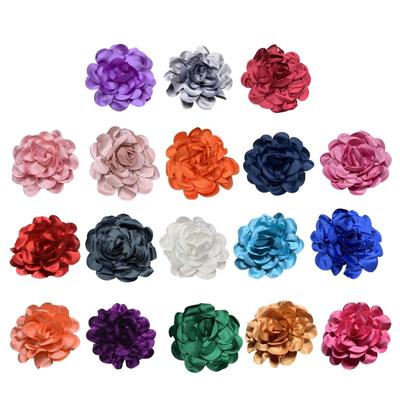 Elegante Satinblume Anstecknadel Schmuck Blume Corsage Raffinierte Schwarze Anstecknadel für Hochzeiten und Business-Kleidung