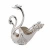 Swan Dinnerware Set Metal Tableware Cutlery Set Decorative Swan Base Holder with 6 Spoons for