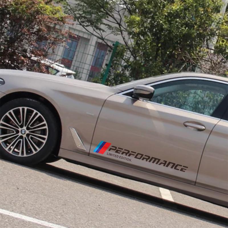 2pcs M Performance Limited Edition Sticker Car Door Waist Line Decoration Badge Styling For BMW E46 E39 E38 E90 E60 Z4 X3 X5 X6