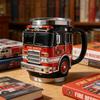 Portable Insulated Fire Truck Shape Coffee Cup with Detailed Design Drinking Cup Suitable for Gift Givings or Individual