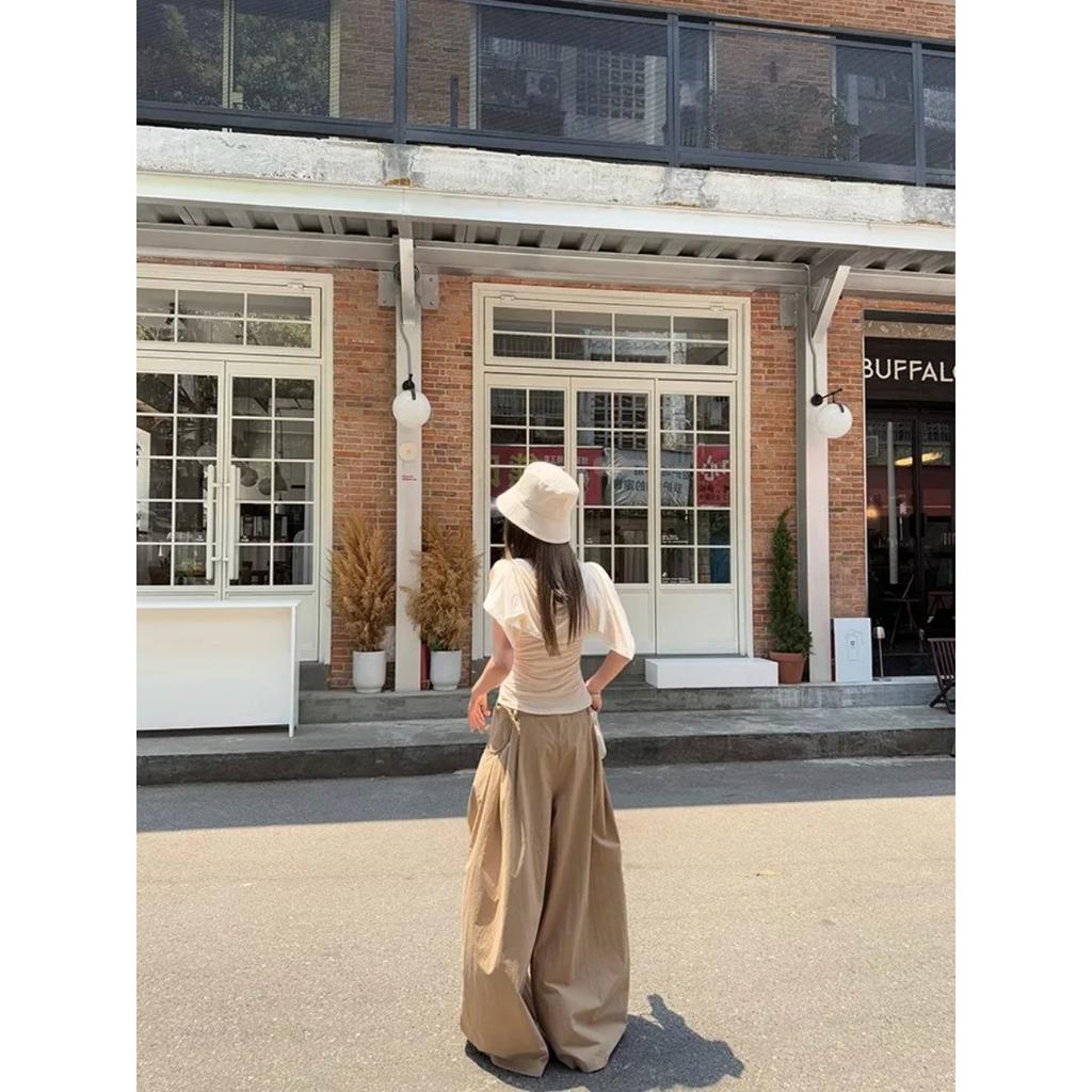 VIONA Loose Wide Leg Casual Pants Women's Fashionable Version Knife Edge Pants High Waist Nine Point Street Style Workwear Trend