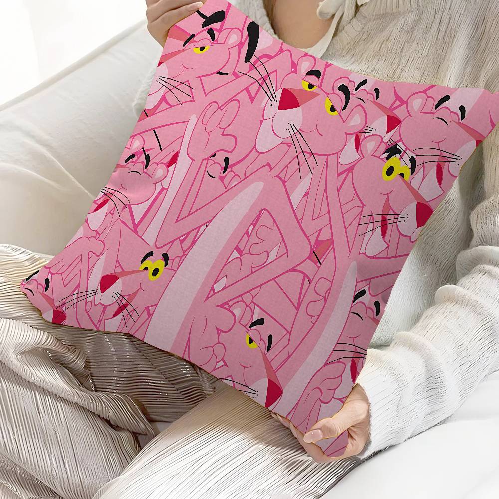 Cartoon P-Pink P-Panther Personalisierte Kissenhülle Kinderzimmer Wilde Party Deko Kissenbezug Kindergeburtstag Dusche Geschenk