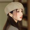 Autumn and Winter Retro Love Beret Hat Women's Warm Octagonal Hat Painter Hat