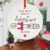 New Baby Gift Ornament Our Next Great Adventure Begins Ceramic Round Design Fade-resistant Hanging Pendant