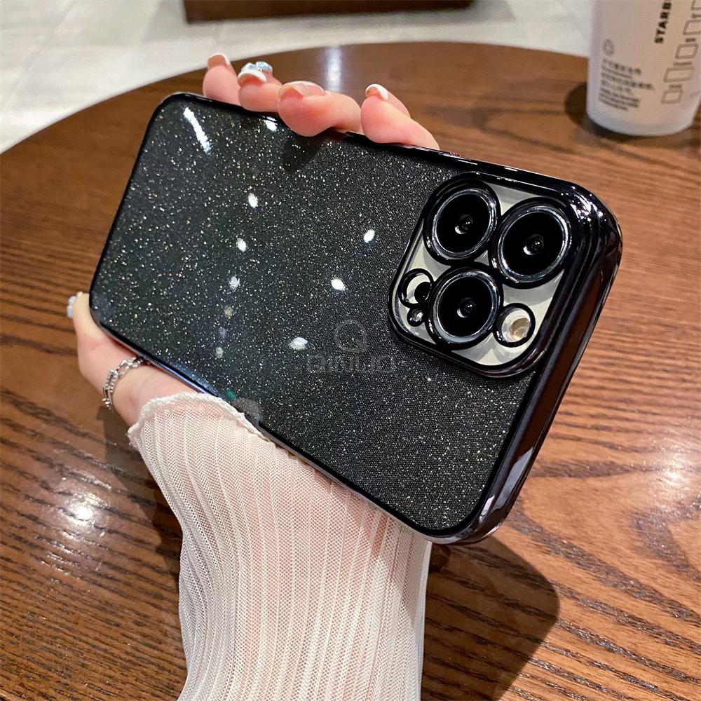 

Розкішний квадратний блискучий чохол з покриттям для iPhone 16 15 14 Plus 13 12 Mini 11 Pro Max X XR XS, блискучий, м який, прозорий силіконовий чохол For iPhone 13 Mini