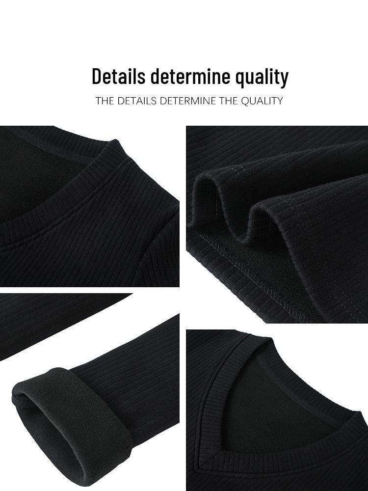 Black V-Neck Knitted Bodycon Dress – Women's Short Sexy Autumn/Winter Layered Base Dress