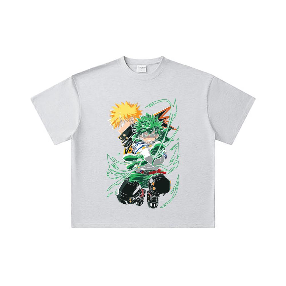 260 GSM Double Yarn 32 Count 100% Cotton My Hero Academia V21 Print Unisex Heavy Cotton T Shirt… More