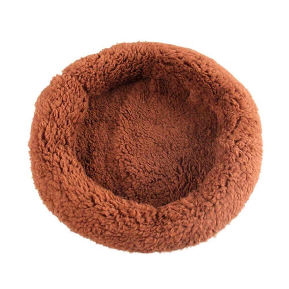 

Теплый зимний коврик для ежа, круглая спальная кровать для хомяка для шиншиллы/белки/мыши/крысы L кофейный