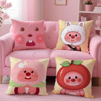 Cute L-loppyS Cushion Cover Comfortable Reversible Pillow Cover Ideal for Car Sofa Bedroom & Beyond
