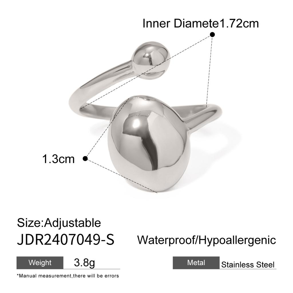 Uworld Minimalist 316L Stainless Steel INS Ring High Quality Waterproof Charm Metal Gold Silver Color Fashion Finger Jewelry