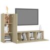 3 Piece Wall Mounted TV Cabinet Set Sonoma Oak Effect Particleboard