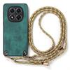 Leather Adjustable Crossbody Strap Case for Xiaomi Redmi Note 14 Pro Plus Detachable Lanyard Cover for Redmy Note14 Note14pro+