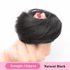LUPU Straight Hair Scrunchy Chignon Buns For Women Ponytail Hairpieces False Hair With Elastic Bands Black Brown