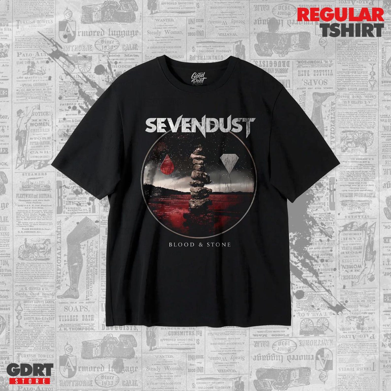 Sevendust T shirt - Blood & Stone Albums - Unisex Heavy Shirt S