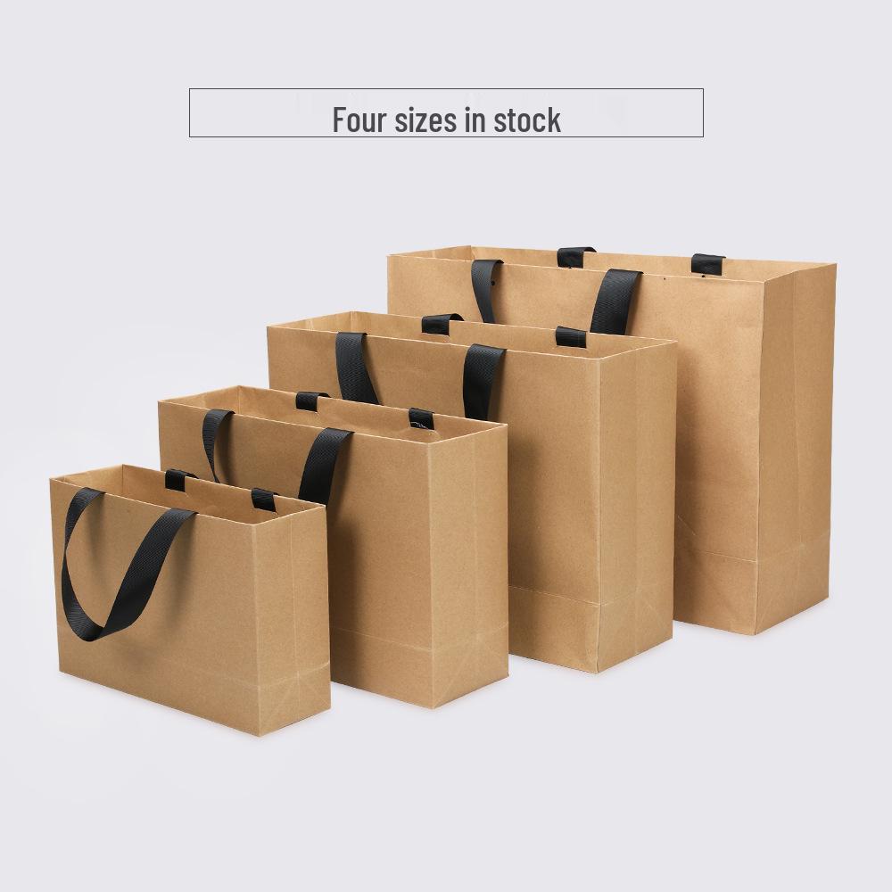 

В наявності крафтова сумка-шопер з ручкою-стрічкою однотонного кольору для подарунків та покупок 27x38x12 Large