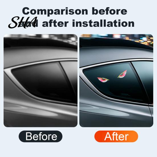 Dynamic Lighting Modes For Cars Solar Demon Eyes Car LED Light, USB Wireless Animated Eye Warning Lights for Windshield Breathing Interior And