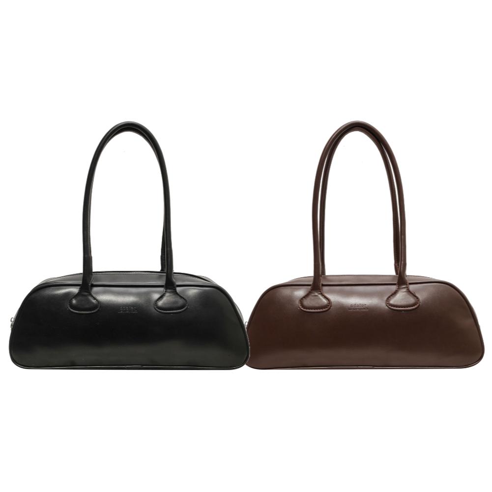 Women Fashion Shoulder Bag Large Capacity PU Leather Vintage Armpit Bags Solid Color Versatile Bowling Bag Commuting Handbag