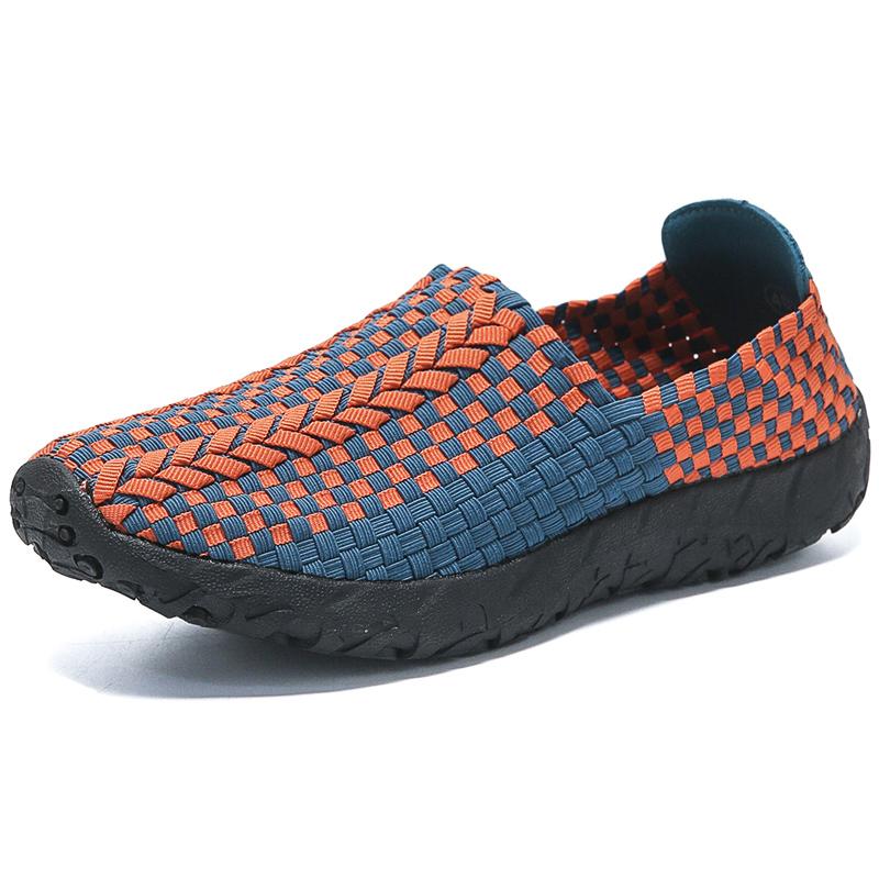 Sneakers Estive da Uomo Nere Treccia Spiaggia Morbide Leggere Scarpe Sportive Casual Tessuto Traspirante Slip on Ballerine