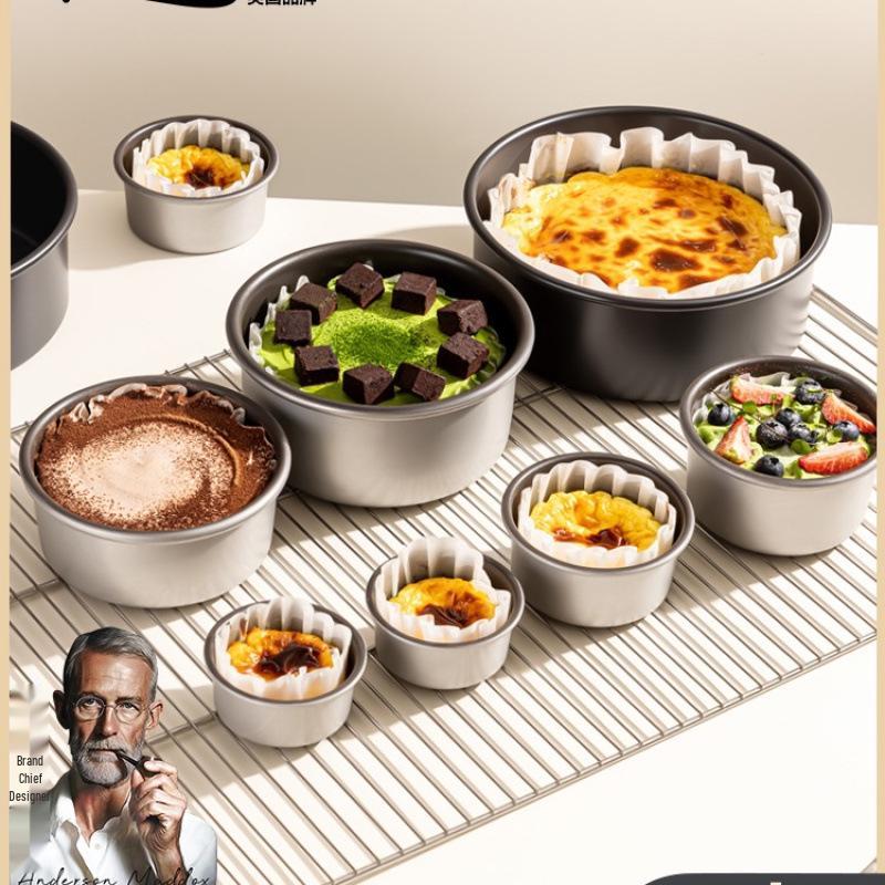 UK Basque Non-Stick Cake Mold Set: 3-inch, 4-inch, 5-inch, 6-inch for Chiffon & Cheese Cakes.