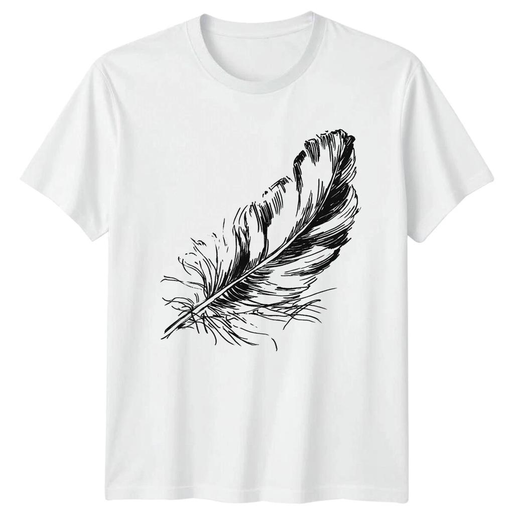 Feather Nature Feathers Mens T Shirt Womens Tee Sketch Art Unisex Graphic Top