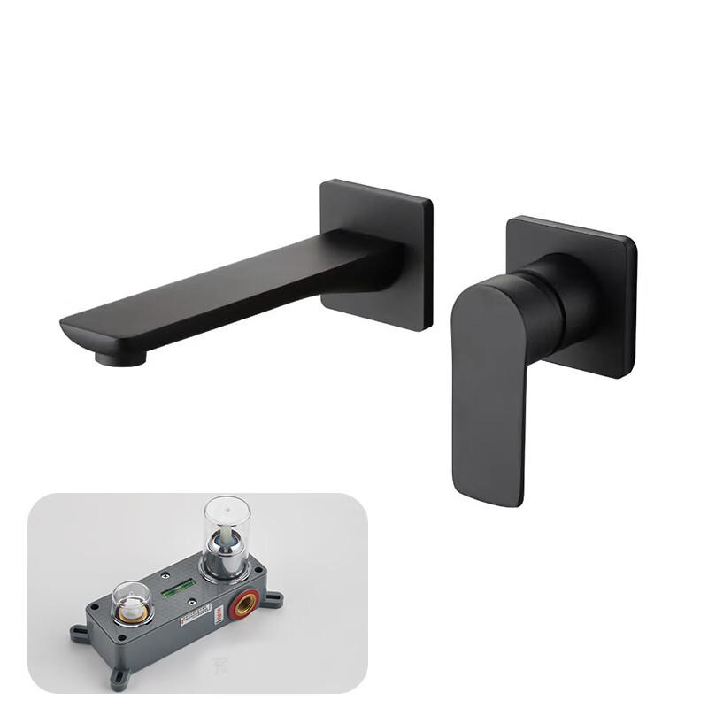 Matte Black Wall-Mount Basin Faucet