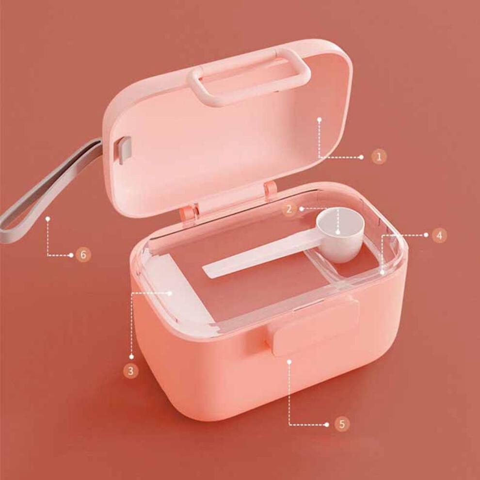 Milk Powder Storage Box PP Shell BPA Free Portable Baby Milk Powder Container Box with Lanyard Pink/Green