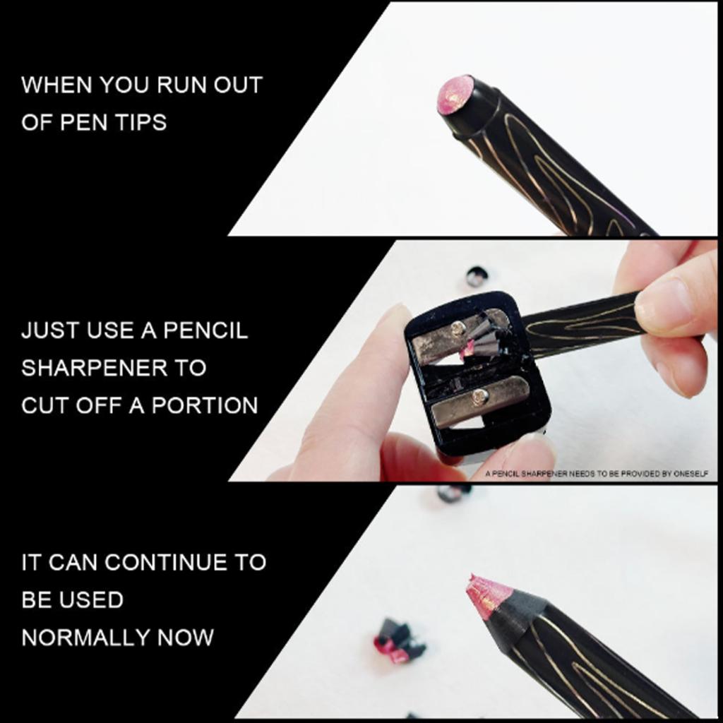 Waterproof Shimmer Eyeshadow Pen with Glitter and Pearlescent Finishes for Long Lasting Sparkly Eye Makeup