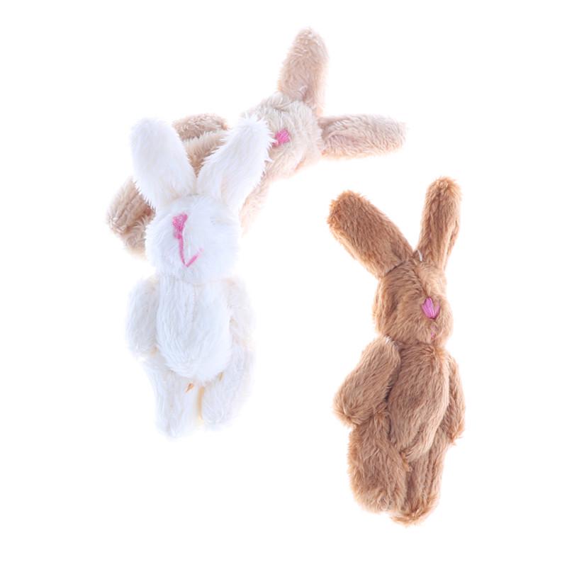 Miniature Jointed Rabbit 10pc 3 colors Soft Mini Joint Rabbit Pendant Plush Bunny For Key Chain ...