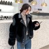 Whole Leather Imitation Fox Fur Imitation Fur Jacket Women's Locomotive Short Thin Imitation Fur Coat