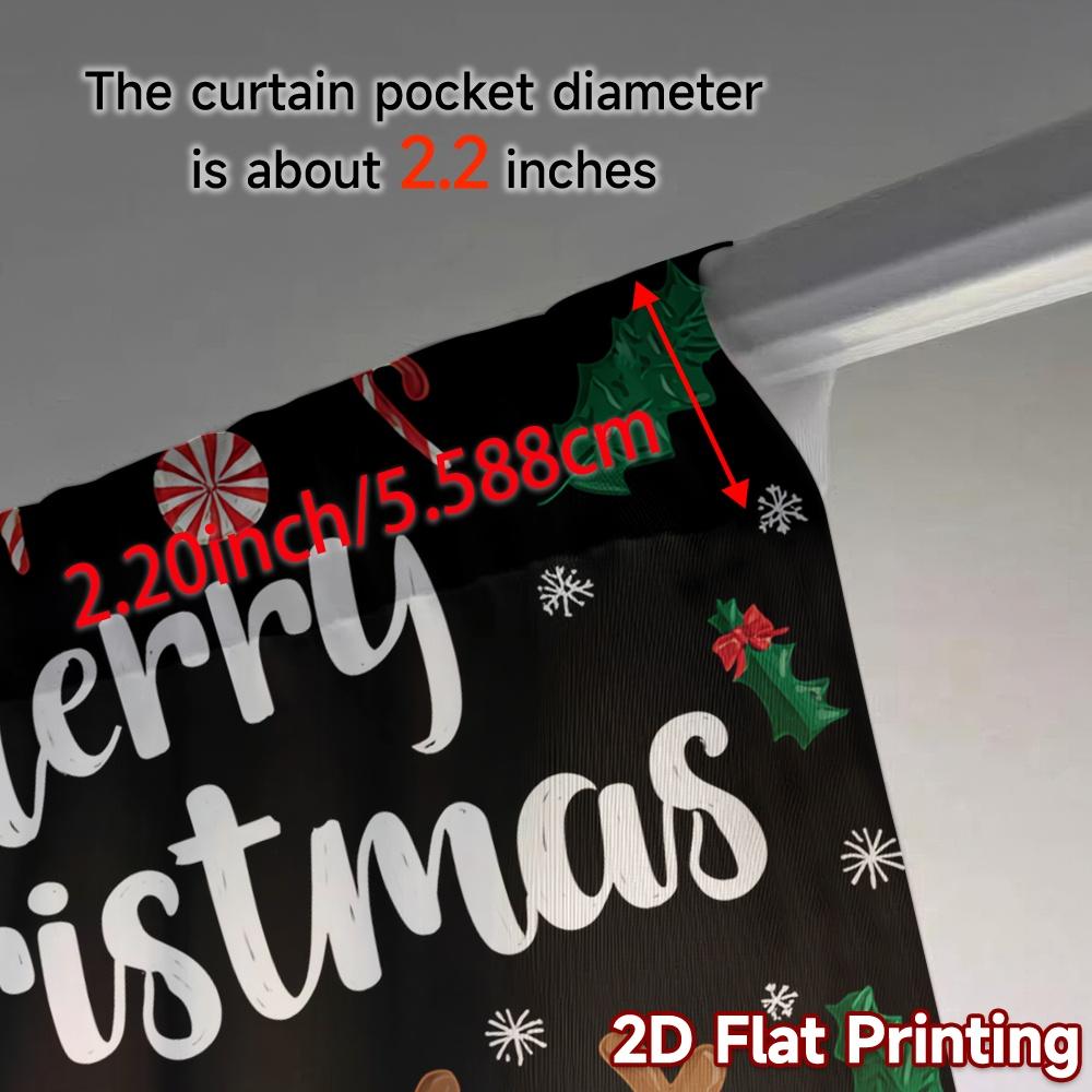 2D Flat Printing  JIT 2pcs   Curtains (Without Rod) Festive Cheer(3) Print Popular Curtains Polyester Easy Install Curtains