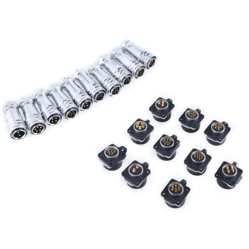 SF2010 Waterproof Industrial Connector SF2013 Female Plug & Male Socket IP67 2Pin To 12Pin For 20mm Panel Mount