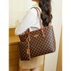 2026 New Vintage Pattern Tote Bag for Women, Large Capacity Shoulder Bag, Checkered Handbag, Versatile Commuting Bag, Large Bag