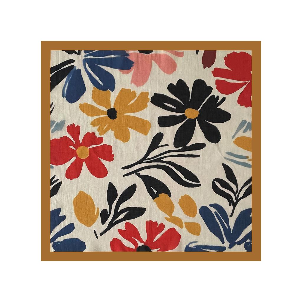 Japanese ethnic style silk scarf Morandi color 11 cotton square scarf versatile daily women's neck gift