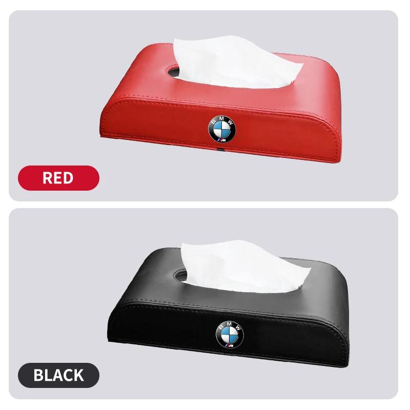 

For BMW New 3D Leather Tissue Box Drawer Desktop Kitchen Napkin Storage Boxes For BMW 5 6 7 X3 X4 X5 X6 F Series F01 F12 F15 F16 Red