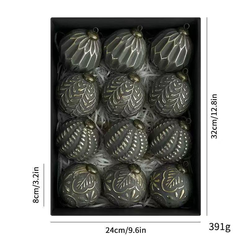 Antique Style Christmas Ornament Set: Scratch-off Ball Decorations for Trees and Windows