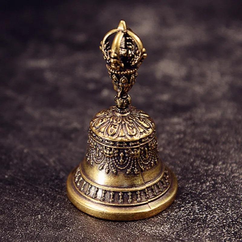 Messing Håndverk Støping Drop Bell Nøkkel Bilknapp Vindklokke Tibetansk bronseklokke Kreativ gave Tilbehør til hjemmedekorasjon