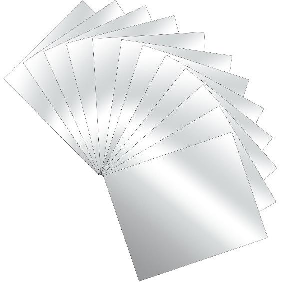 Biaungdo 12 Pcs Self Adhesive Acrylic Mirror Tiles,10 X 15cm/4" X 6" Frameless Mirror Tiles,Flexible Mirror Sheets Non-Glass Mirror Stickers