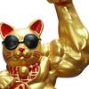 Lucky Cat Figurine Big Muscle Arm Feng Shui Decoration Tabletop Resin Sculpture Statue Ornament for Counter Store Display