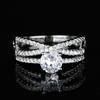 Lindon Classic Copper Alloy Zircon Ring Ladies Jewelry Wedding Promise Party Gift