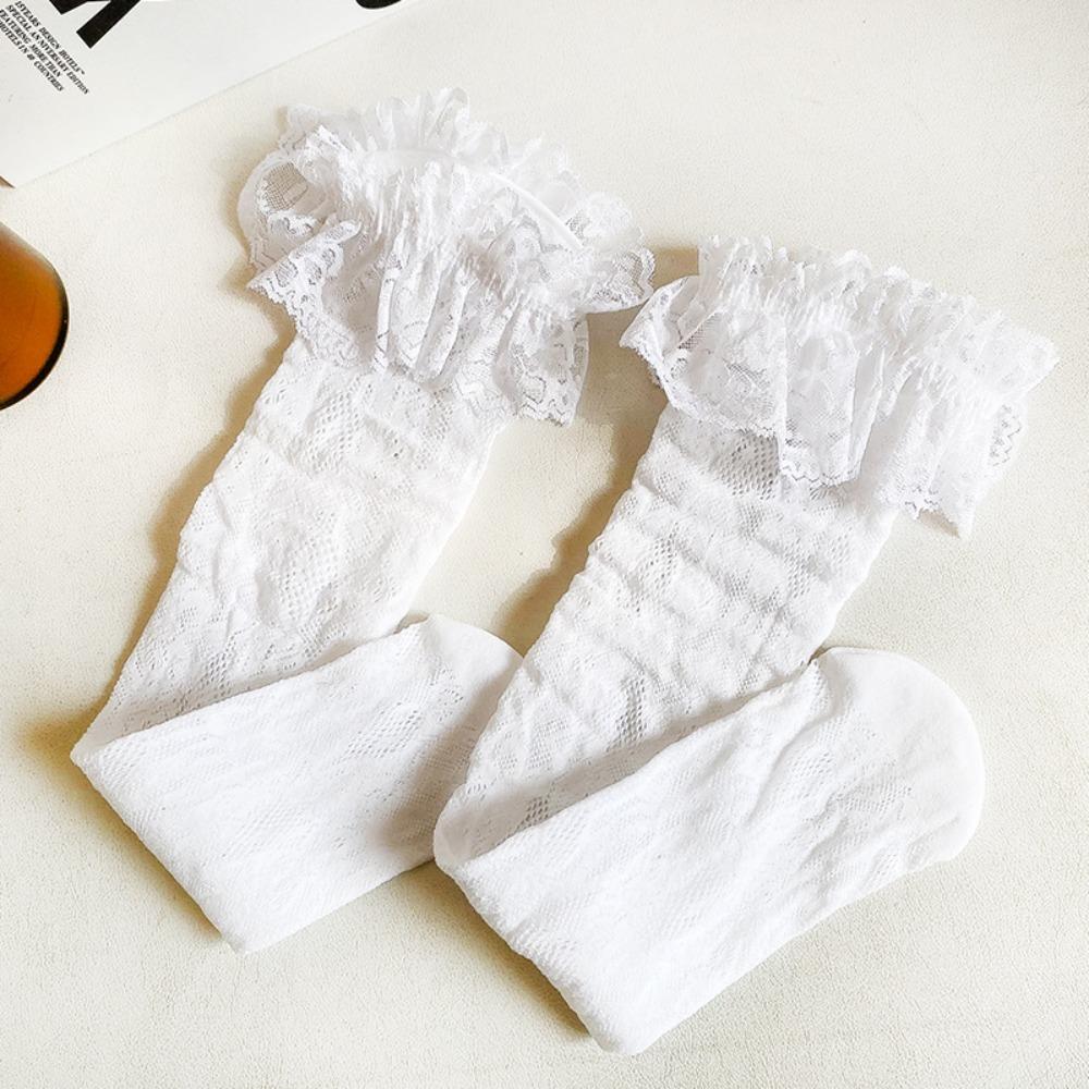 

Сладкие кружевные носки Дышащие тонкие носки Модные носки Лолита Jk белый