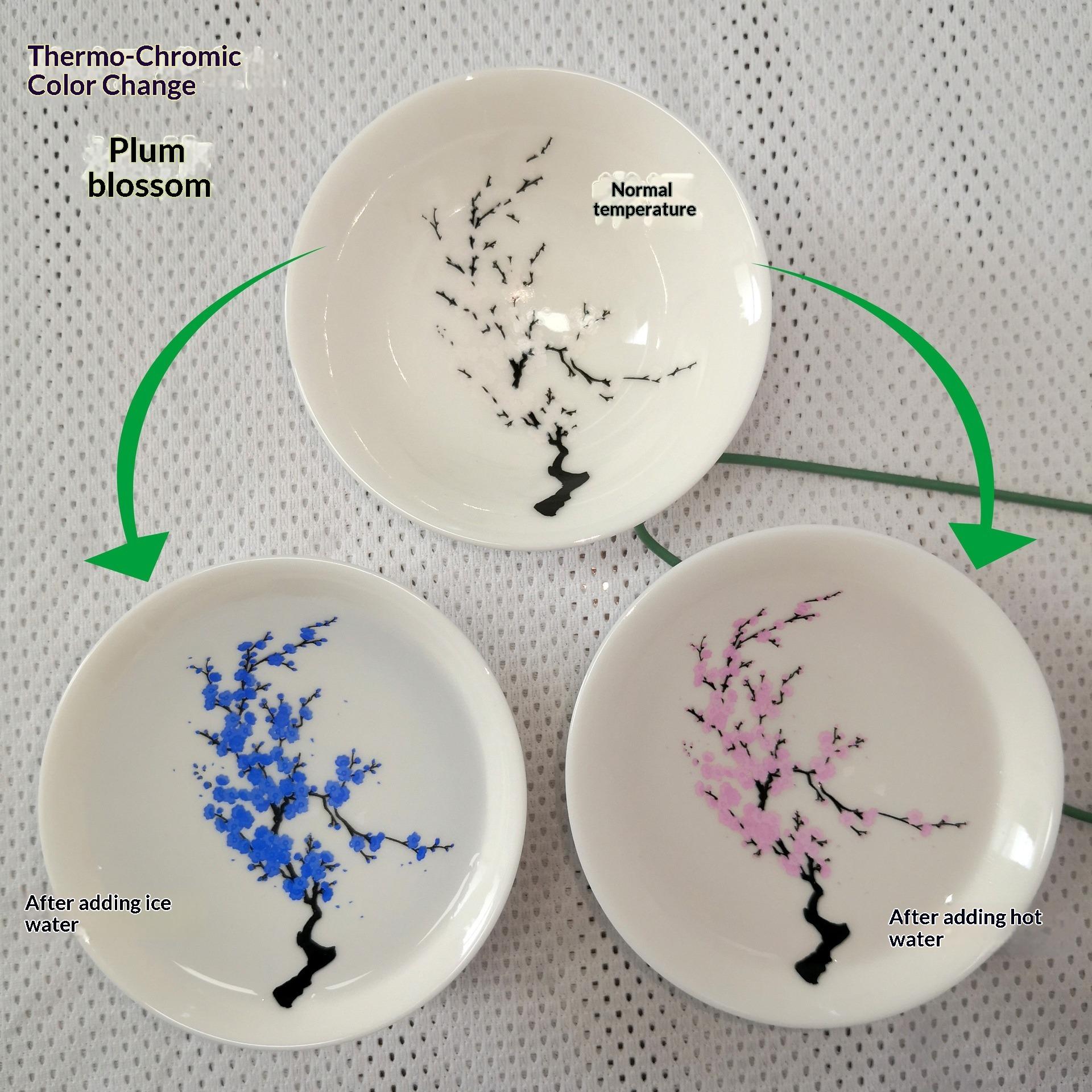 Color-changing Cup Heat-sensitive Color-changing Single Cup Hot and Cold Double-sensitive Color-changing Cup Plum Blossom Ceramic Cup Processing 51-100ML