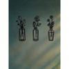 3-Piece Metal Flower Wall Art with Detachable Vase, Rustic Boho Farmhouse Decor for Home